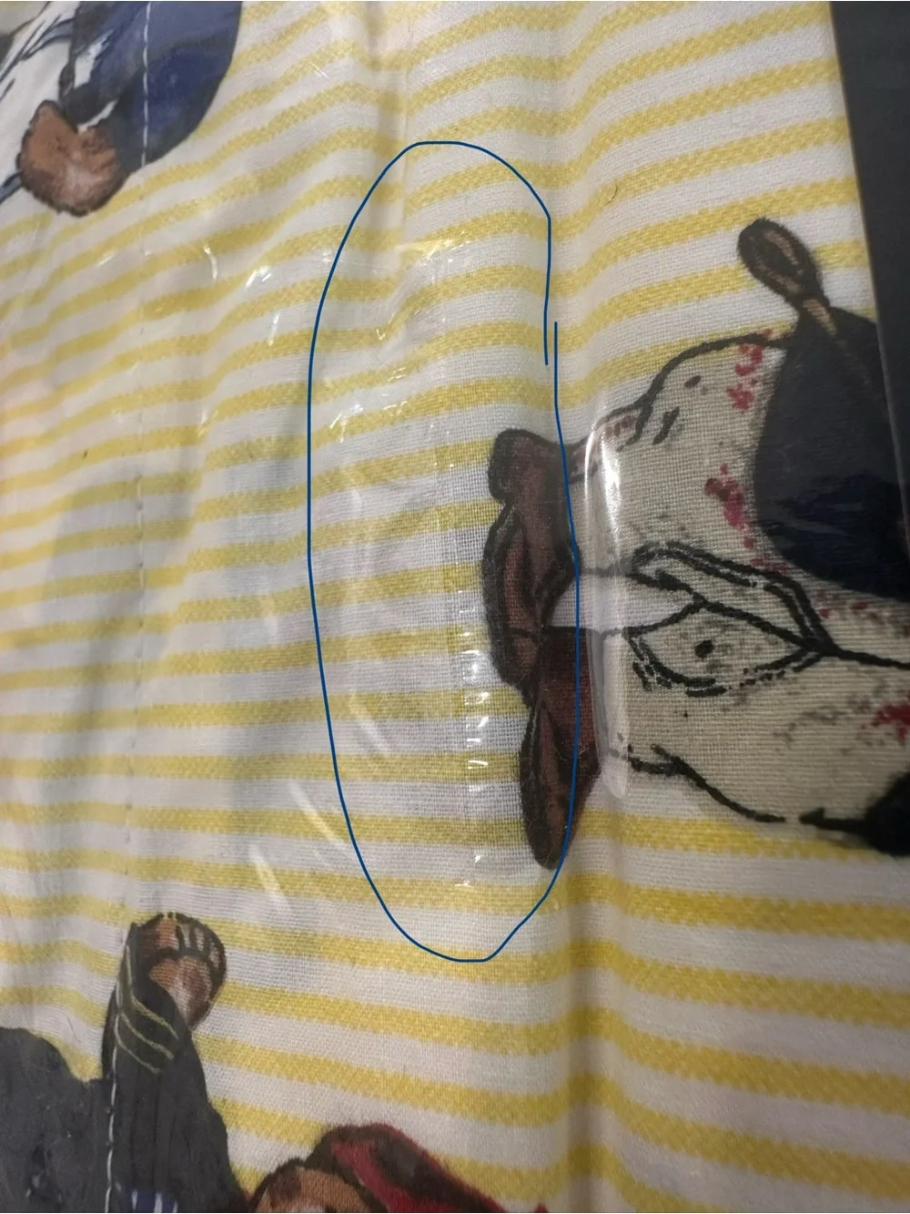 VTG Ralph Lauren Yellow Striped Polo Teddy Bear Twin Flat Sheet